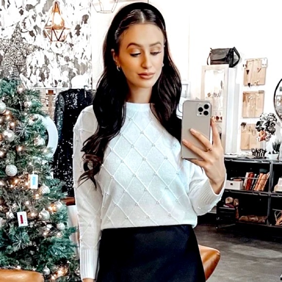 NWOT! - Black Tape | Chantilly Pearl Sweater - Picture 4 of 14